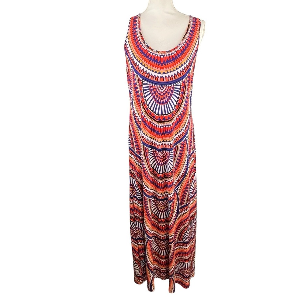 NWT Catherine Malandrino Boho Beach Summer Vacation Maxi Dress Med Red Stretch